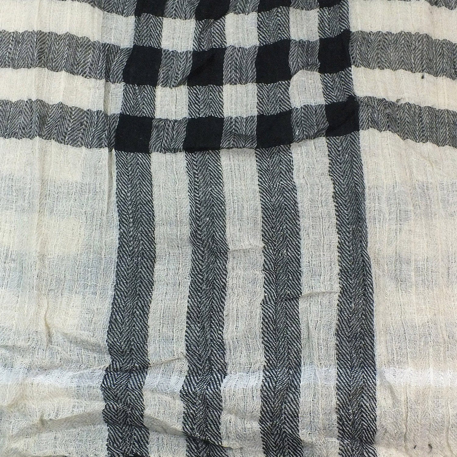 Long-Schal Set), Streifen natur-grau Wolle-Viscose-Gemisch 1-St. Schal, chic4home (Set, Herren