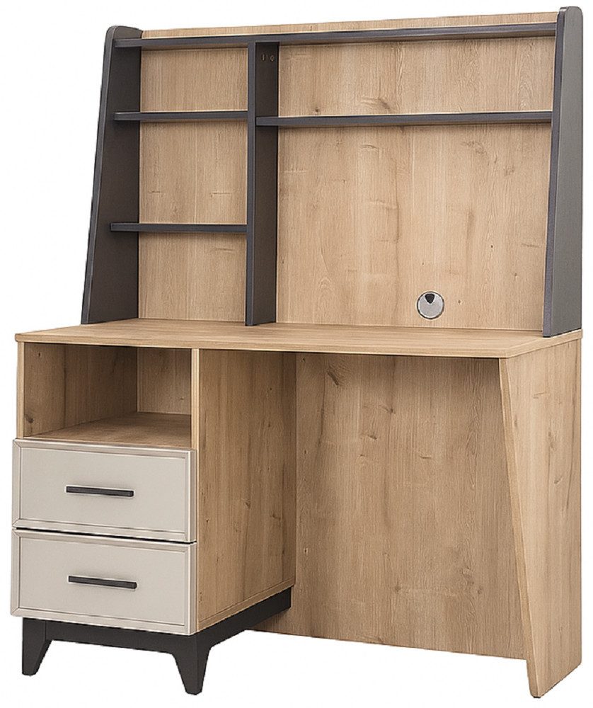Xlmoebel Schreibtisch Brauner Holz-PC-Tisch für Kinderzimmer mit Bücherregalen (Schreibtisch, 1-St., Schreibtisch), Hergestellt in Europa