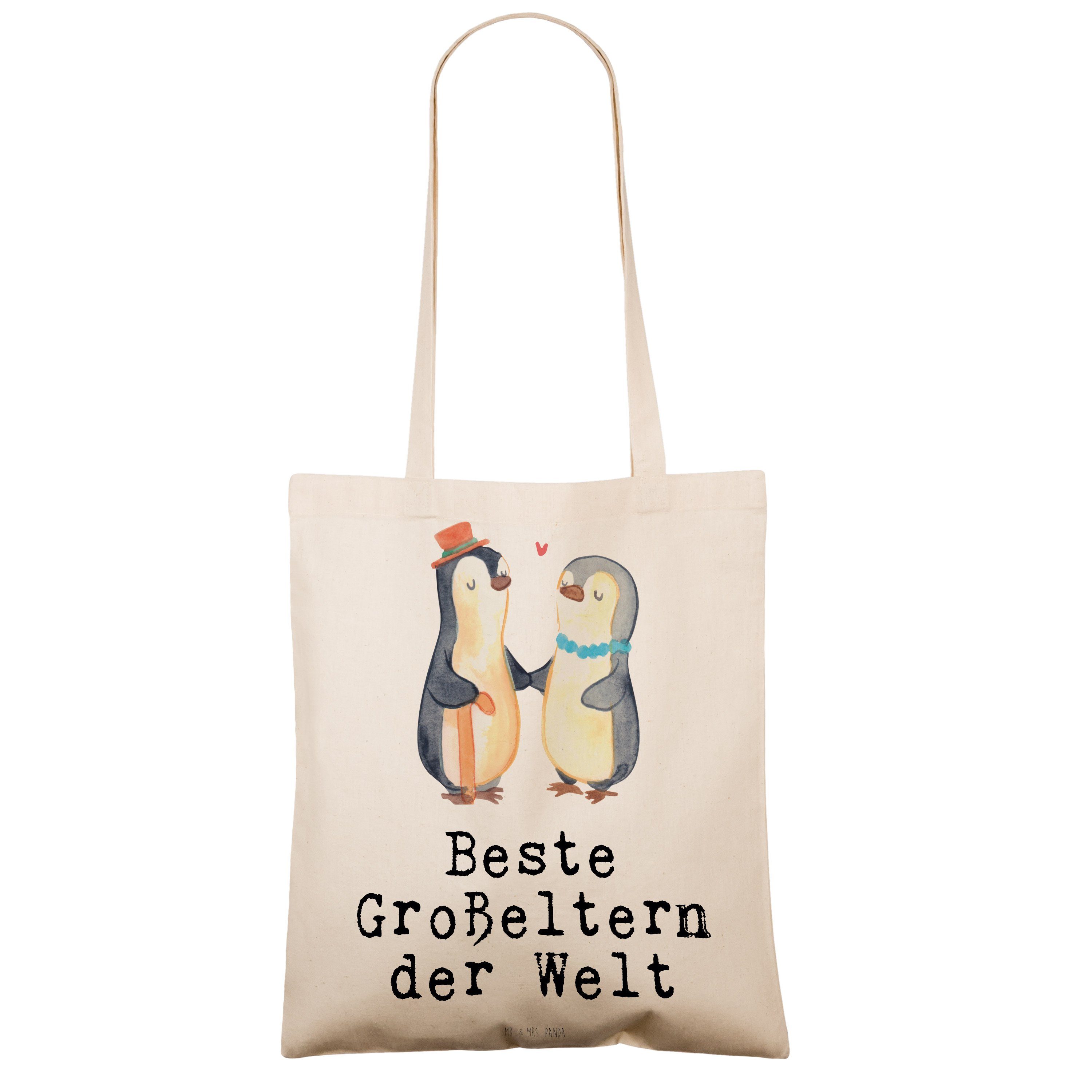 - Beste Panda Pinguin Tragetasche (1-tlg) Mr. Großeltern Geschenk, Schenken, der Transparent Mrs. Welt - &
