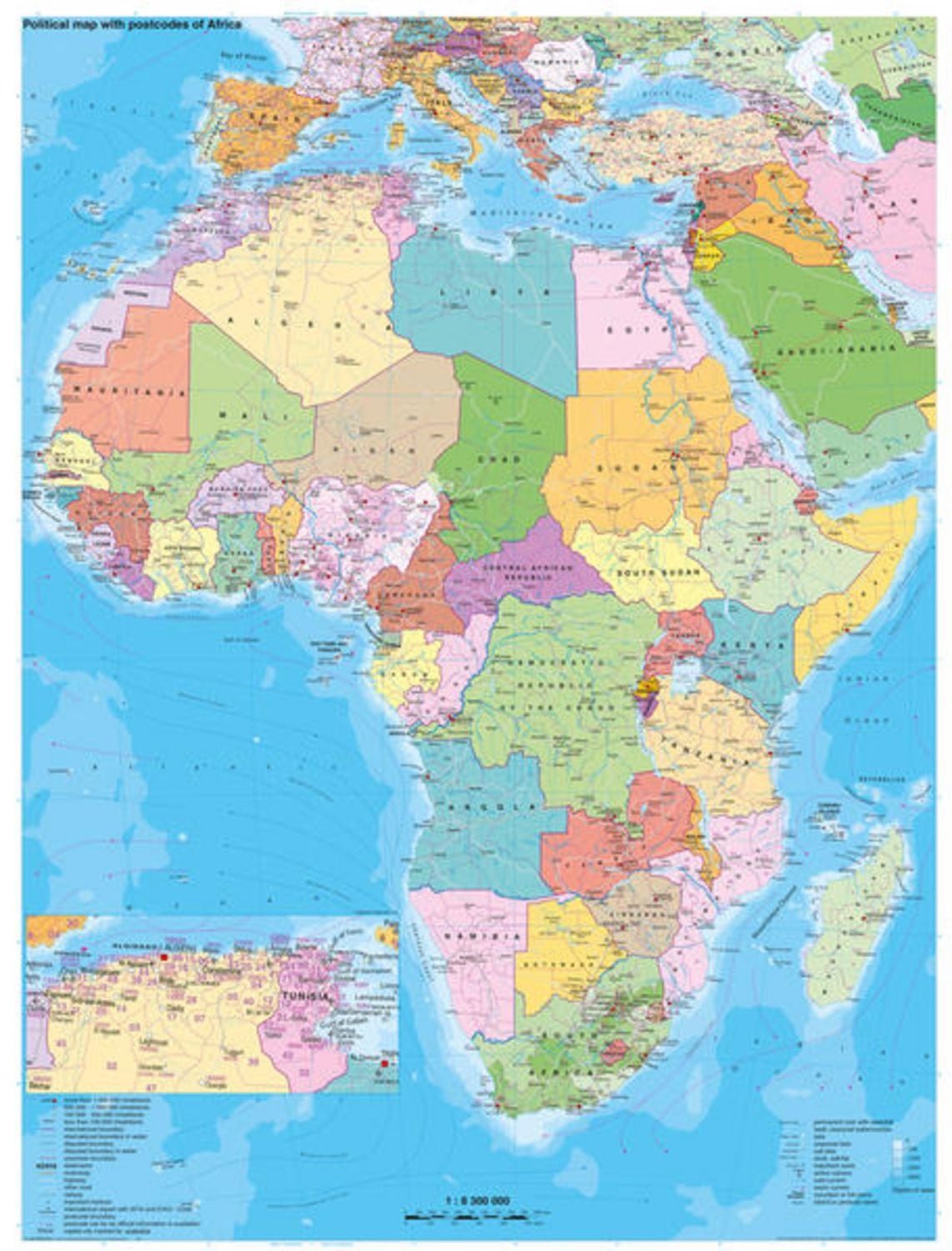 Afrika politisch mit Postleitbereichen / Heinrich Stiefel