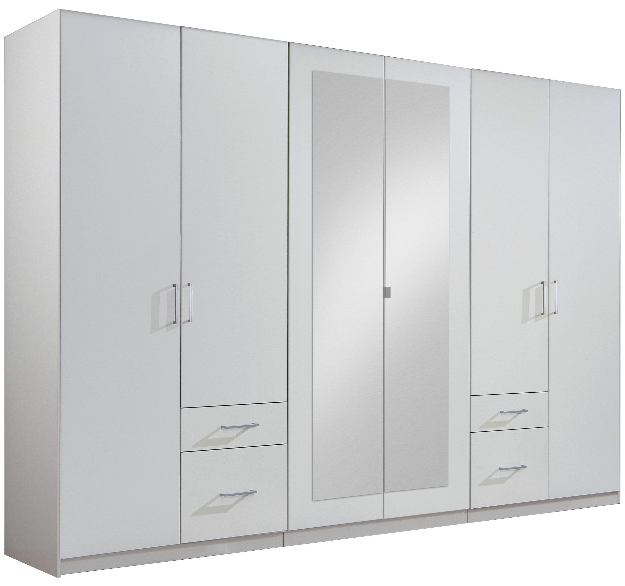 freiraum Drehtürenschrank Freiburg in WEISS - 270x208x58cm (BxHxT)