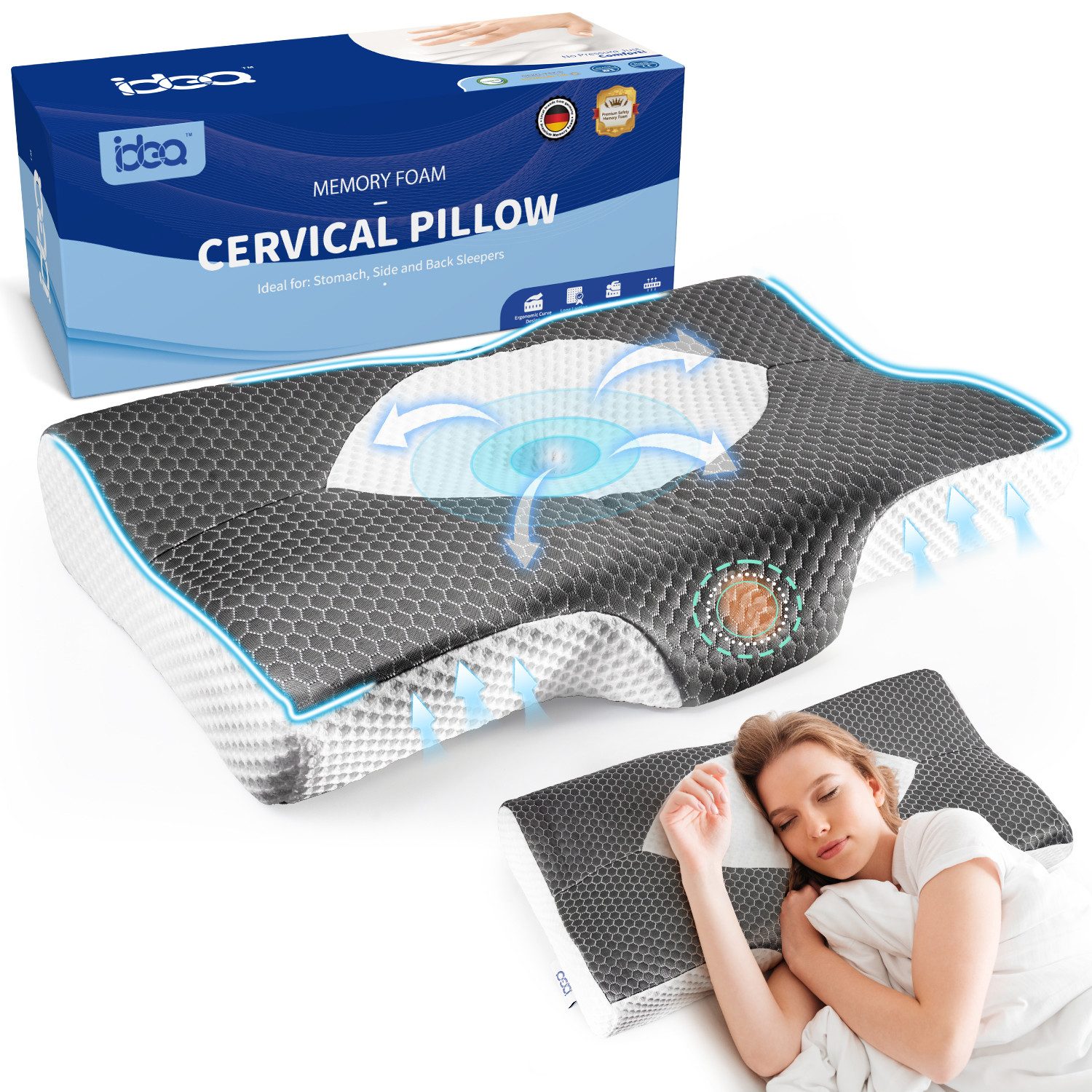 Nackenstützkissen Memory Kissen, Ergonomisches Nackenstützkissen, Orthopädisches