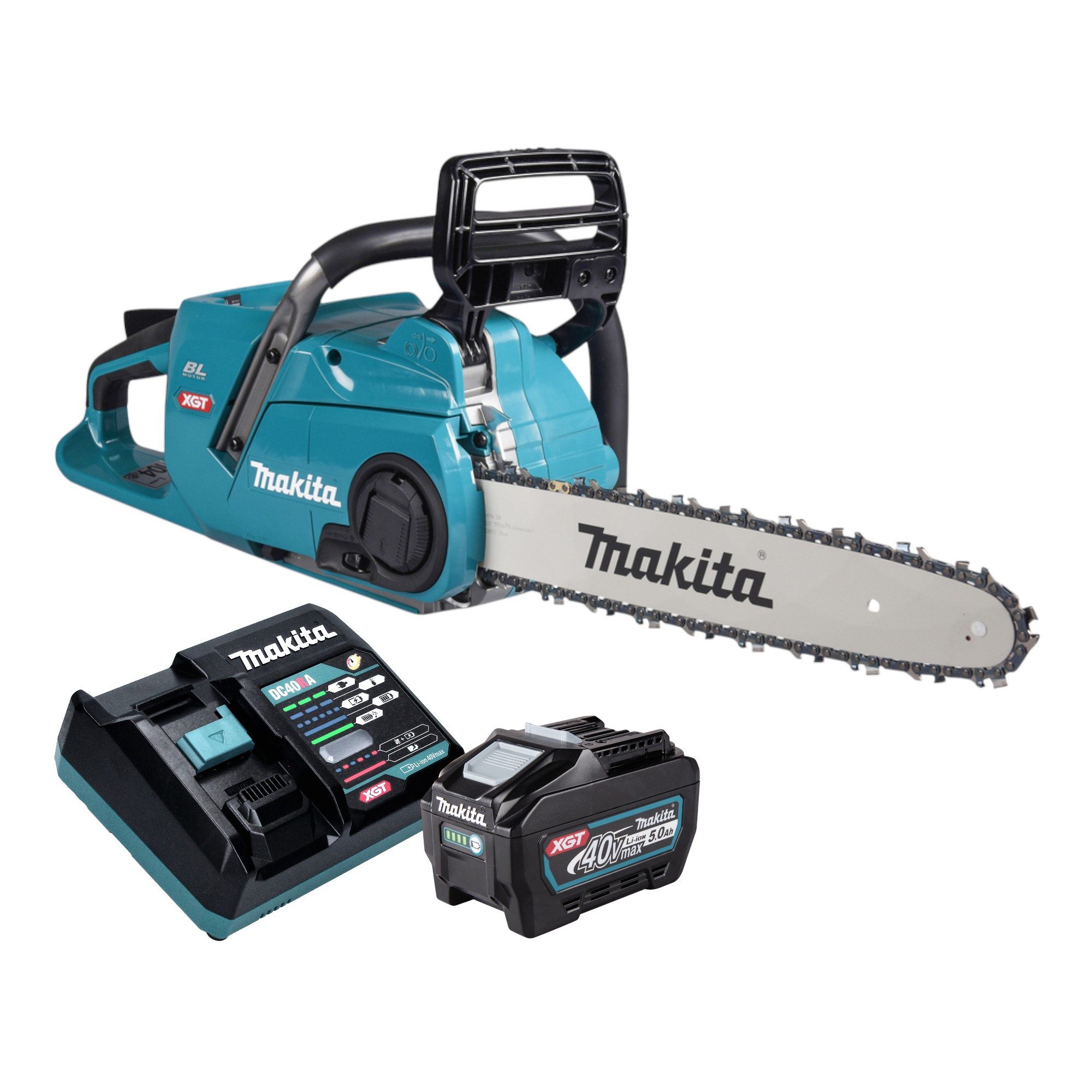 Makita Benzin-Kettensäge UC 015 GT101 Akku Kettensäge 40 V 35 cm + 1x Akku 5,0 Ah + Ladegerät
