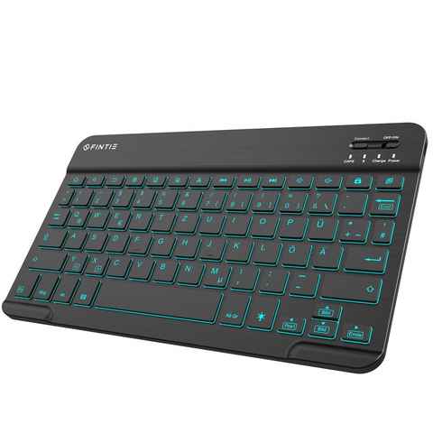 Fintie Farbige Beleuchtete Tastatur(Deutsches Layout QWERTZ) 10‘’ Bluetooth Tablet-Tastatur (für Samsung Galaxy Tab A8/S6 Lite/S8 11, Xiaomi Pad 5, Lenovo P11/M10)