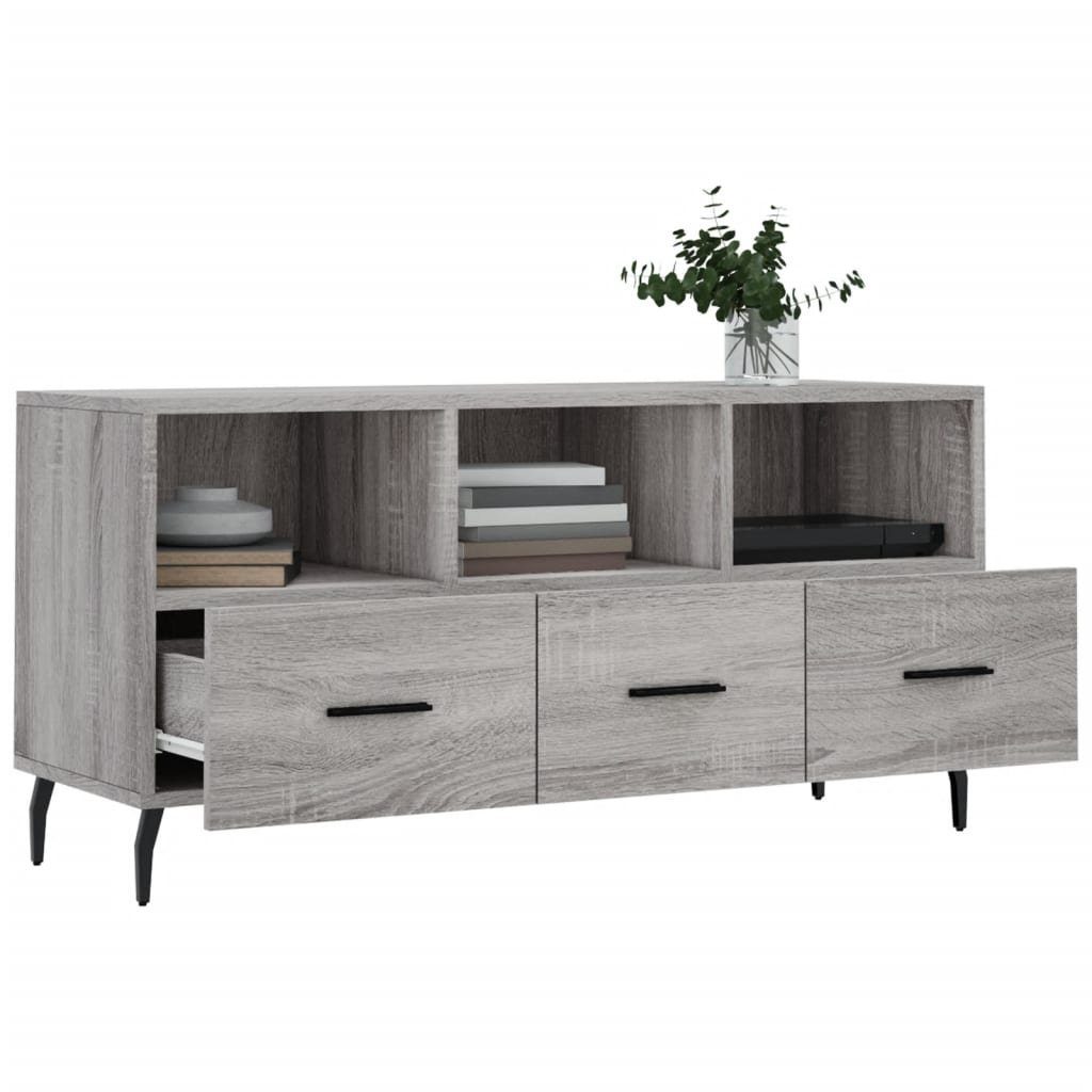 cm furnicato Grau TV-Schrank 102x36x50 Sonoma Holzwerkstoff