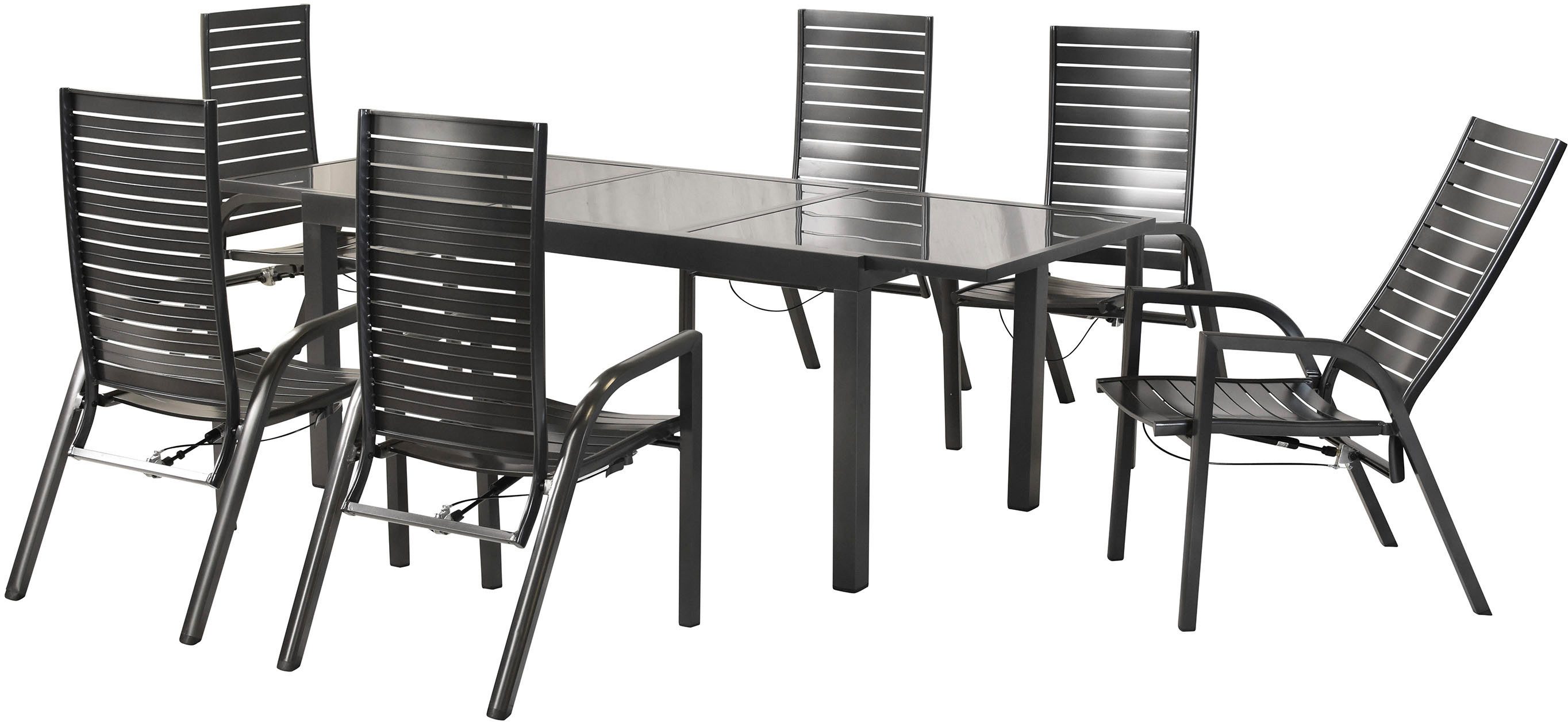 MERXX Garten-Essgruppe »Siros«, (Set, 7-tlg), Rückenlehne verstellbar durch Gasdruckfeder