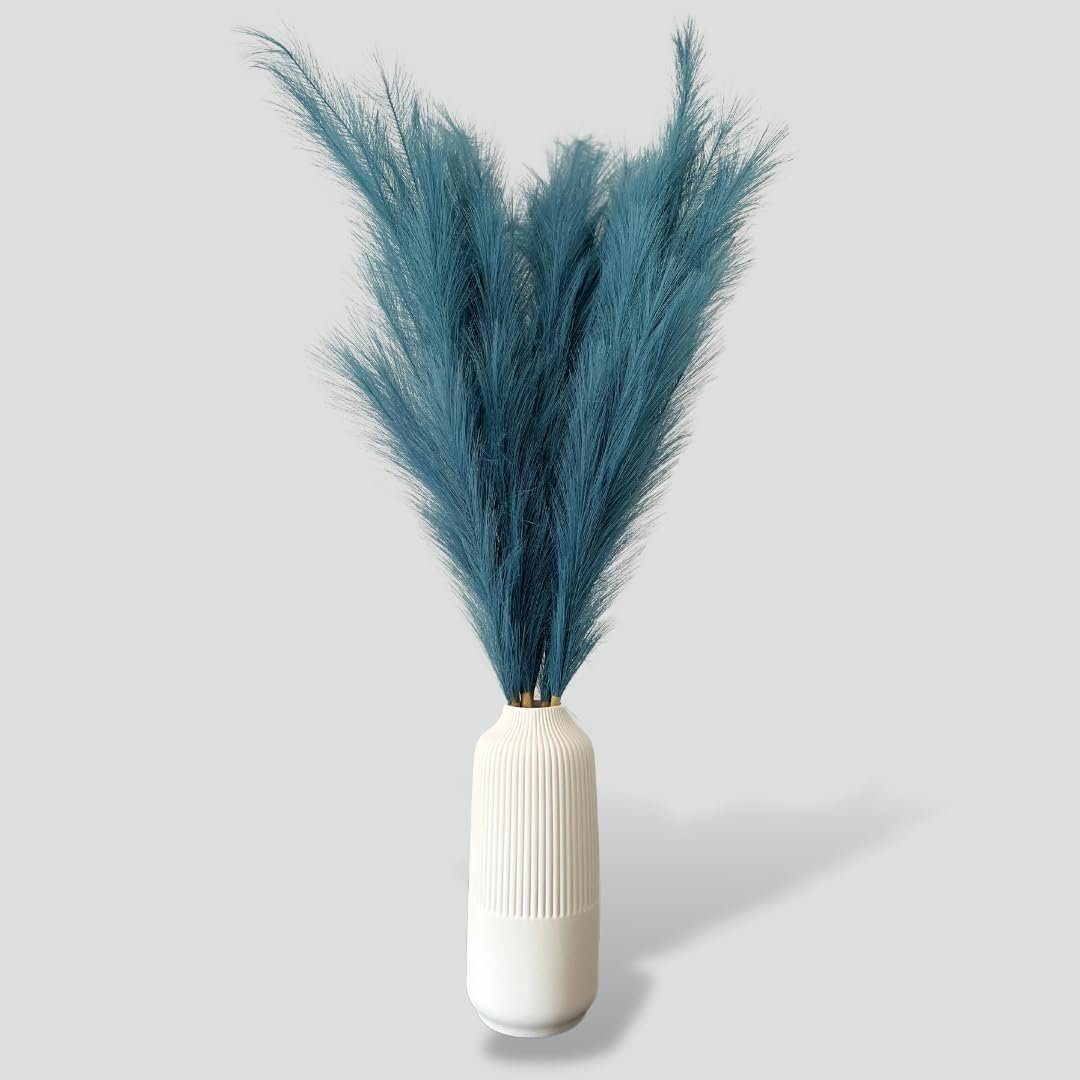 Kunstpflanze LAYBA Künstliches Pampasgras 3er-Set Blau 100 cm, Layba