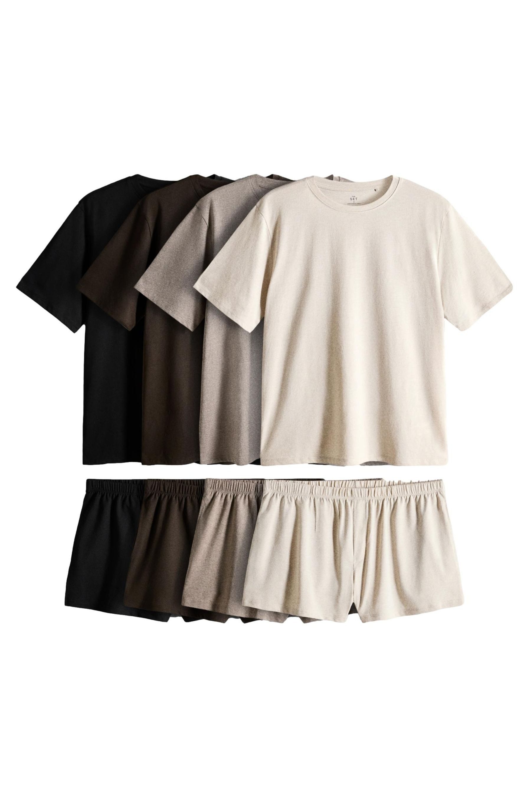 Pyjama The Set Schlafanzug:T-Shirt + Shorts, 4er-Pack