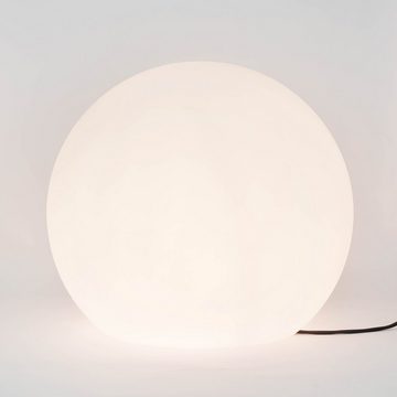 Licht-Erlebnisse Außen-Stehlampe CUMULUS, ohne Leuchtmittel, Gartenleuchte Weiß Kunststoff Kugel 80 cm Dekoleuchte Außen Lampe