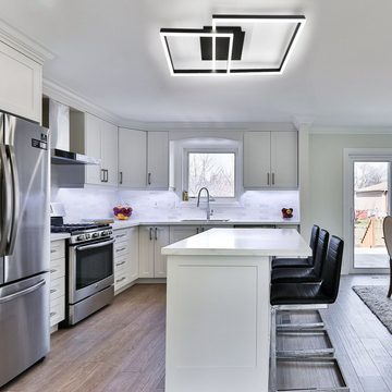 Nettlife LED Deckenleuchte Schwarz Deckenlampe 50W/87W Modern Deckebeleuchtung, Dimmbar mit Fernbedienung, LED fest integriert, Warmweiß, Neutralweiß, Kaltweiß, für Wohnzimmer Schlafzimmer Küche Flur Büro Esszimmer
