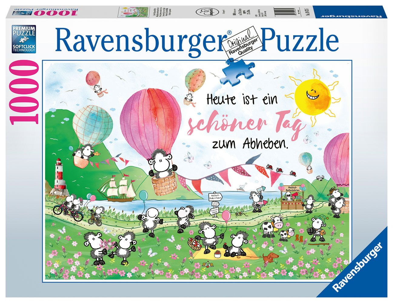 Ravensburger Puzzle Sheepworld schöner Tag zum Abheben. 1000T Puzzle, 1000 Puzzleteile, Made in Europe