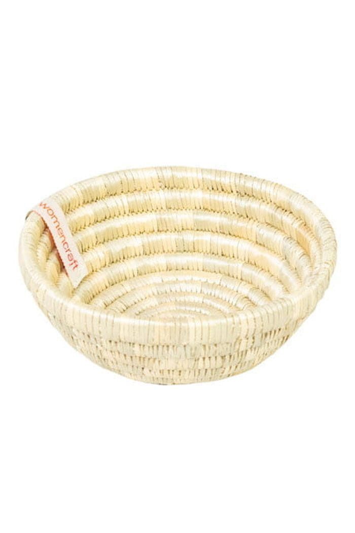 WomenCraft Dekoschale Bakuli - 13cm - Natur, Handgefertigt · Recyceltes Glas · Unikat