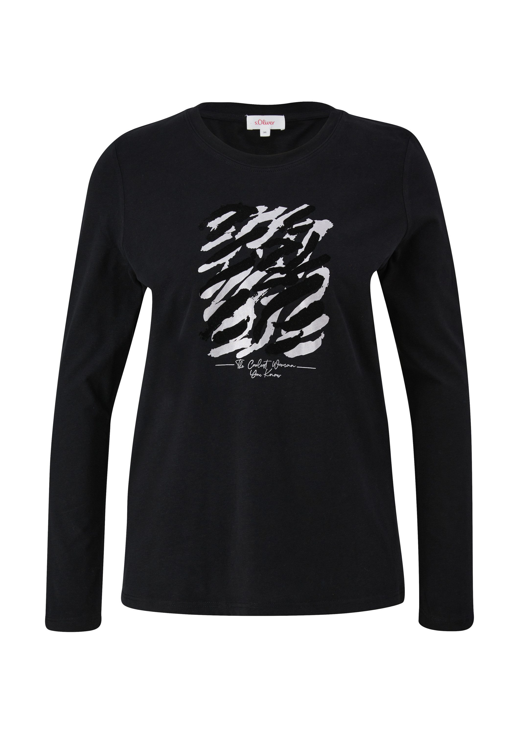 s.Oliver Langarmshirt T-Shirt Longsleeve mit Effektprint günstig online kaufen