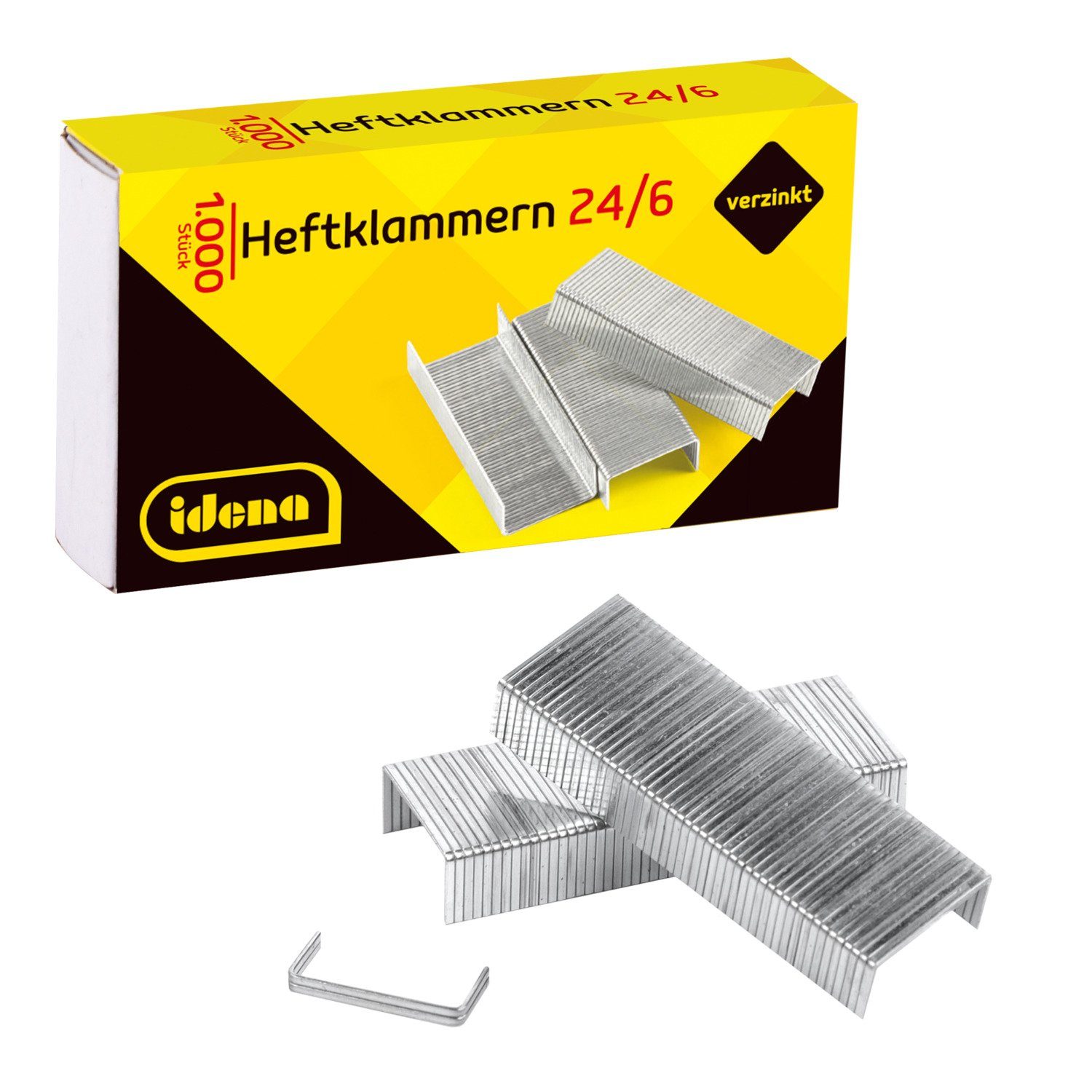 Idena Heftklammer Idena Heftklammern 24/6 1.000 Stück, verzinkt