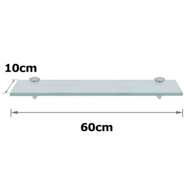 Clanmacy Wandregal Glasablage Glasregal ideal für Bad, Dusche 60x10x0.8 cm Milchglas