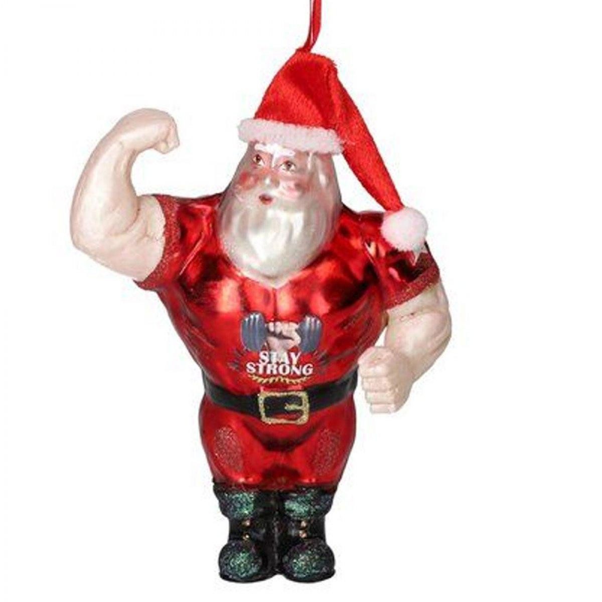 Christbaumschmuck Christbaumschmuck Bodybuilder Santa Rot