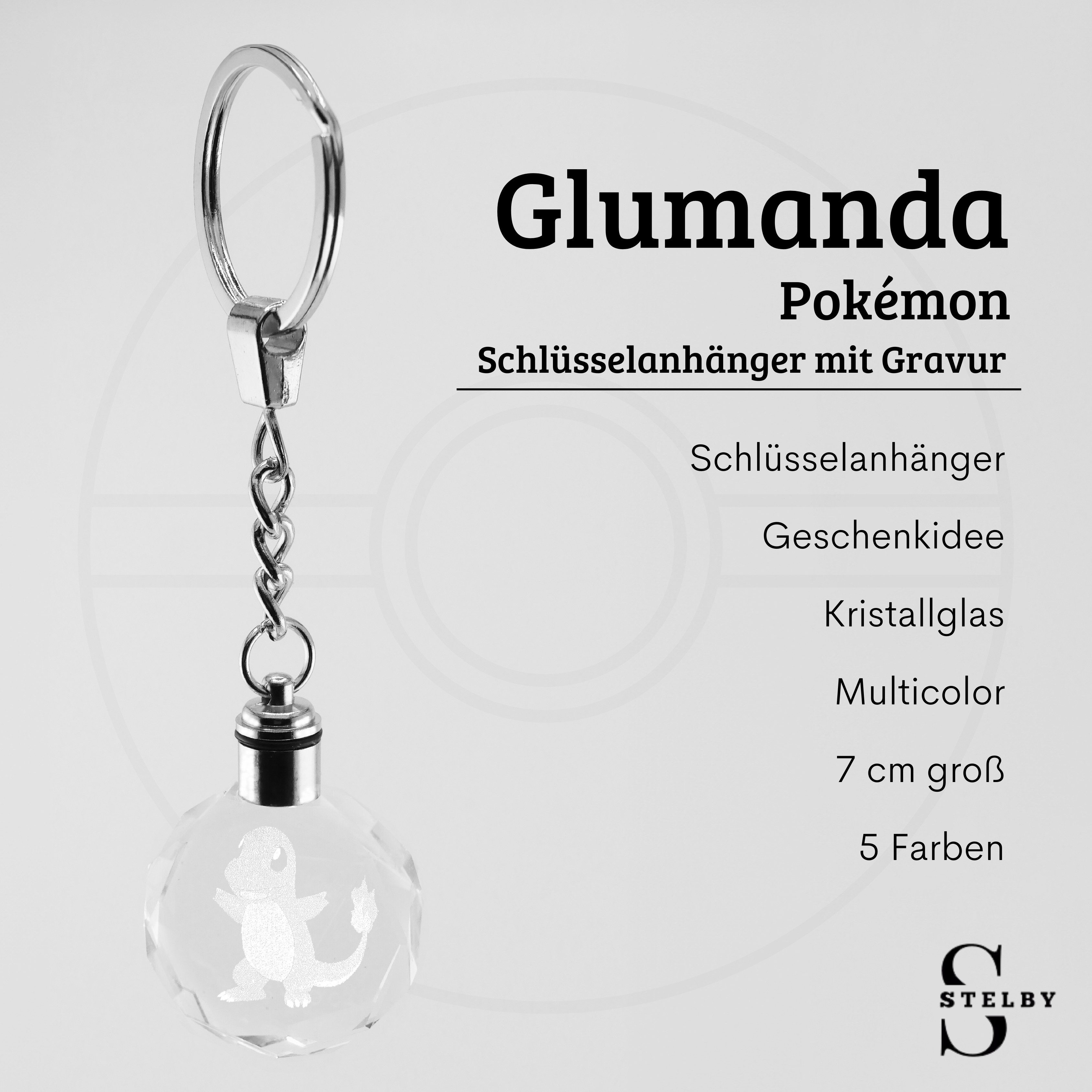 Stelby Schlüsselanhänger mit Gravur Pokemon Glumanda günstig online kaufen