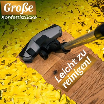 Praknu Konfetti 10x Konfettikanonen Gold 30cm Party Popper - Für Glitzer Regen, Großes Konfetti - Explosionsbox Kanone - Einfach & Sicher Zu Bedienen