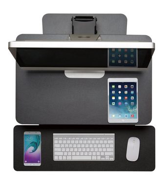 Maclean Schreibtischaufsatz MC-882, Höhenverstellbar [160 bis 445mm]; mit 2 Etagen für Monitor, Laptop