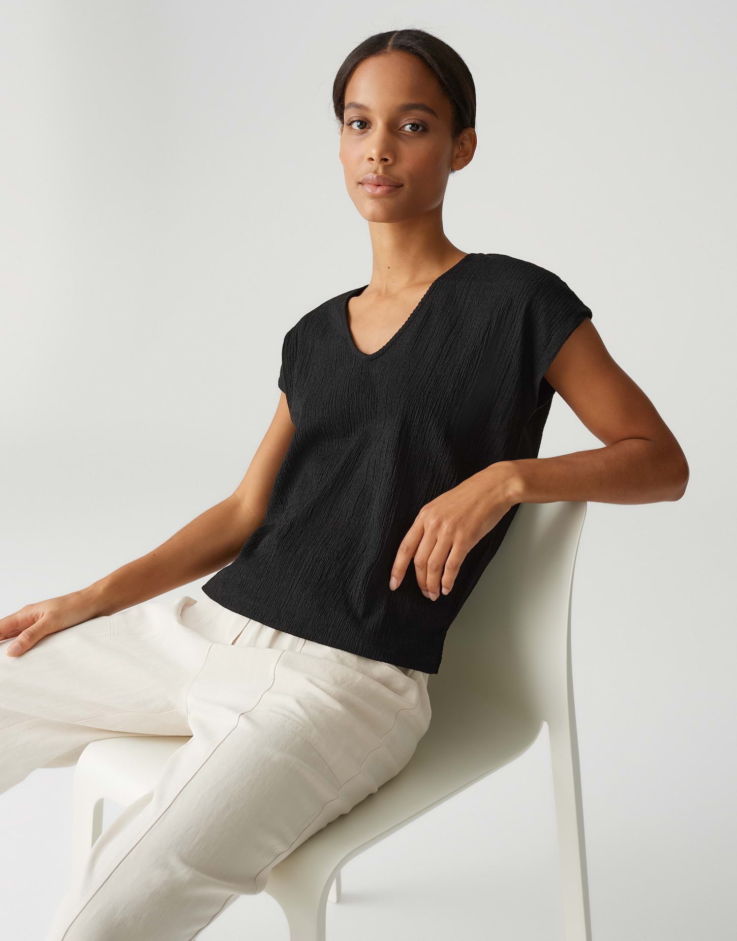 OPUS Kurzarmshirt SIRUKUS STRUCTURE Regular mit Crash Effekt