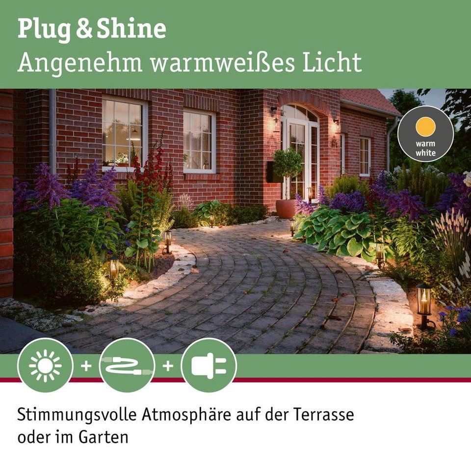 Paulmann Gartenleuchte LED Erdspießleuchte Plug & Shine in Anthrazit 2W  140lm E14 IP44, keine Angabe, Leuchtmittel enthalten: Ja, LED, 1900,  Gartenleuchten, Schutzart: IP44, Fassung: E14