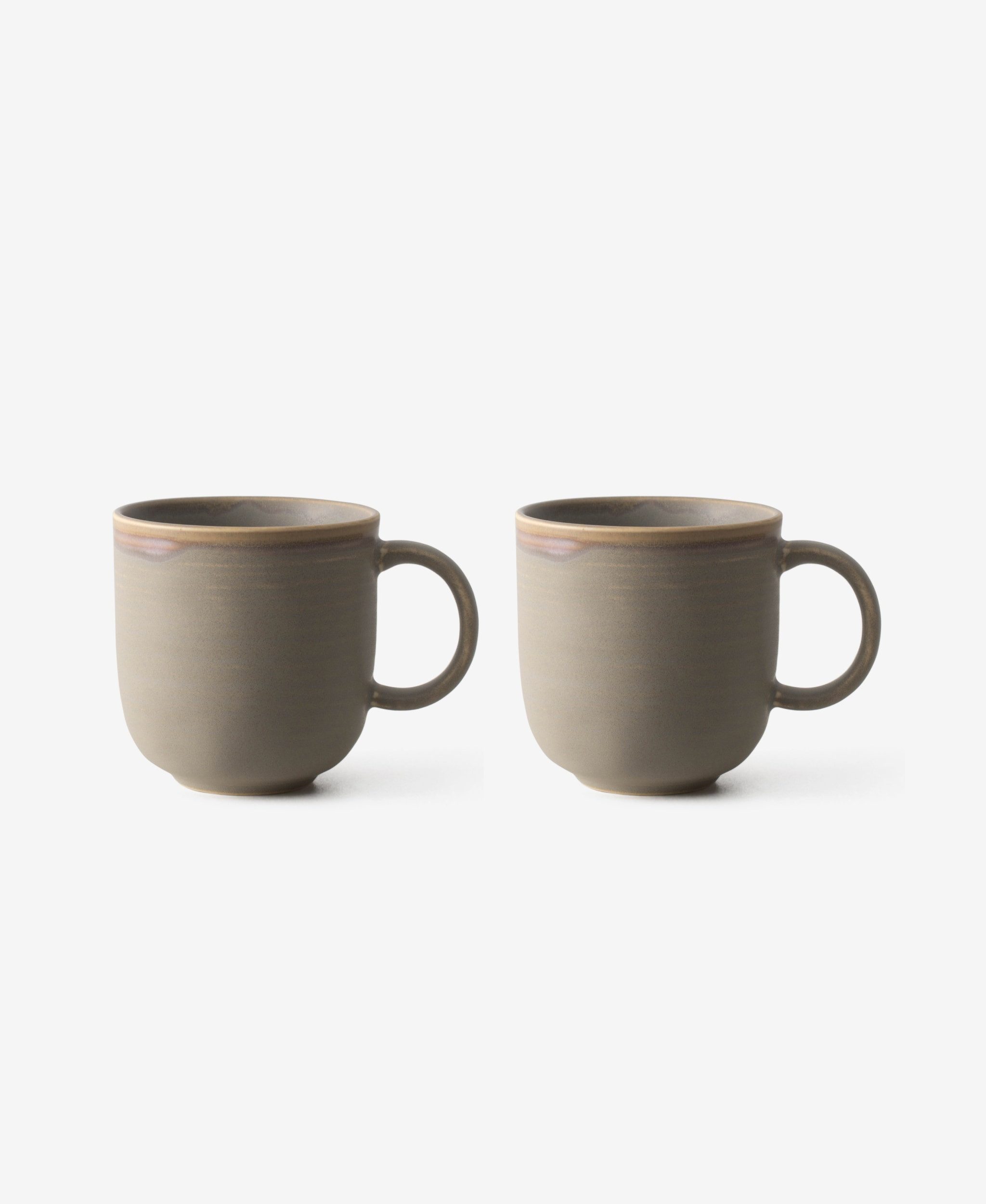 GLAMIRA Kaffeeservice Mattgraues Tassenset mit reaktiver Glasur (2-tlg), 2 Personen, New Bone, Mattes Finish