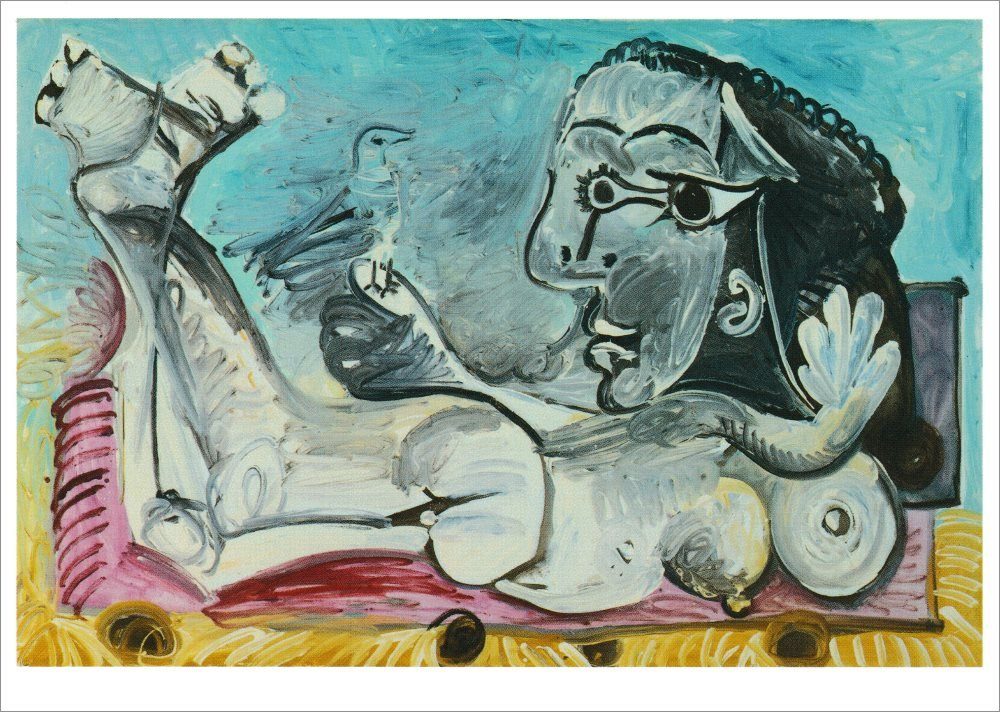 l'oiseau" couché Kunstkarte "Nu Picasso à Pablo Postkarte