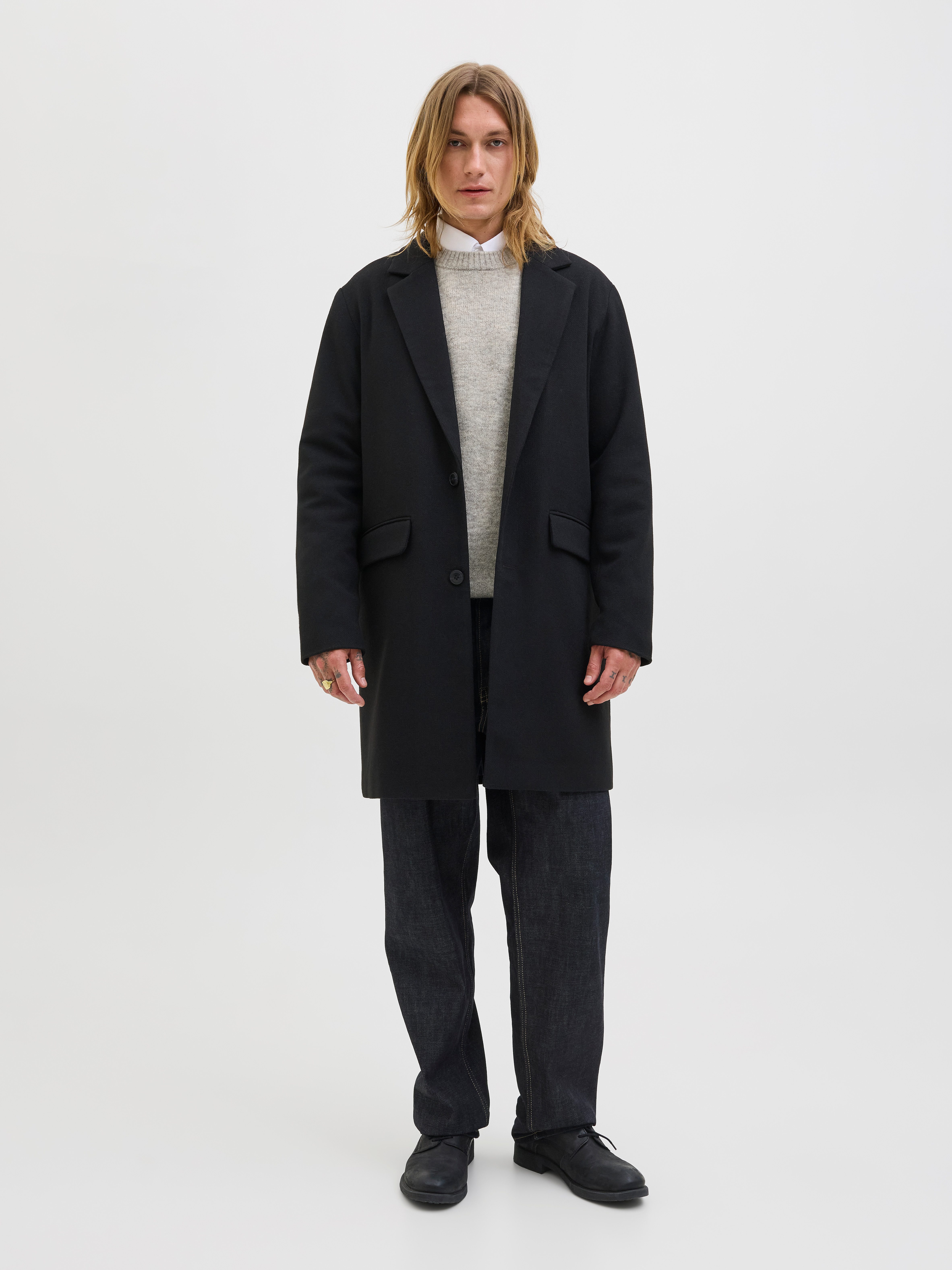 Jack & Jones Rundhalspullover JJESOHO OLLIE KNIT CREW NECK SN Materialmix, relaxed fit – Bild 5 von 5