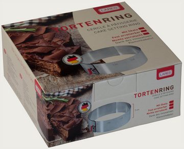 LARES Tortenring 6008, verstellbarer Tortenring mit Klemmhebel, Höhe ca. 7 cm, Made in Germany
