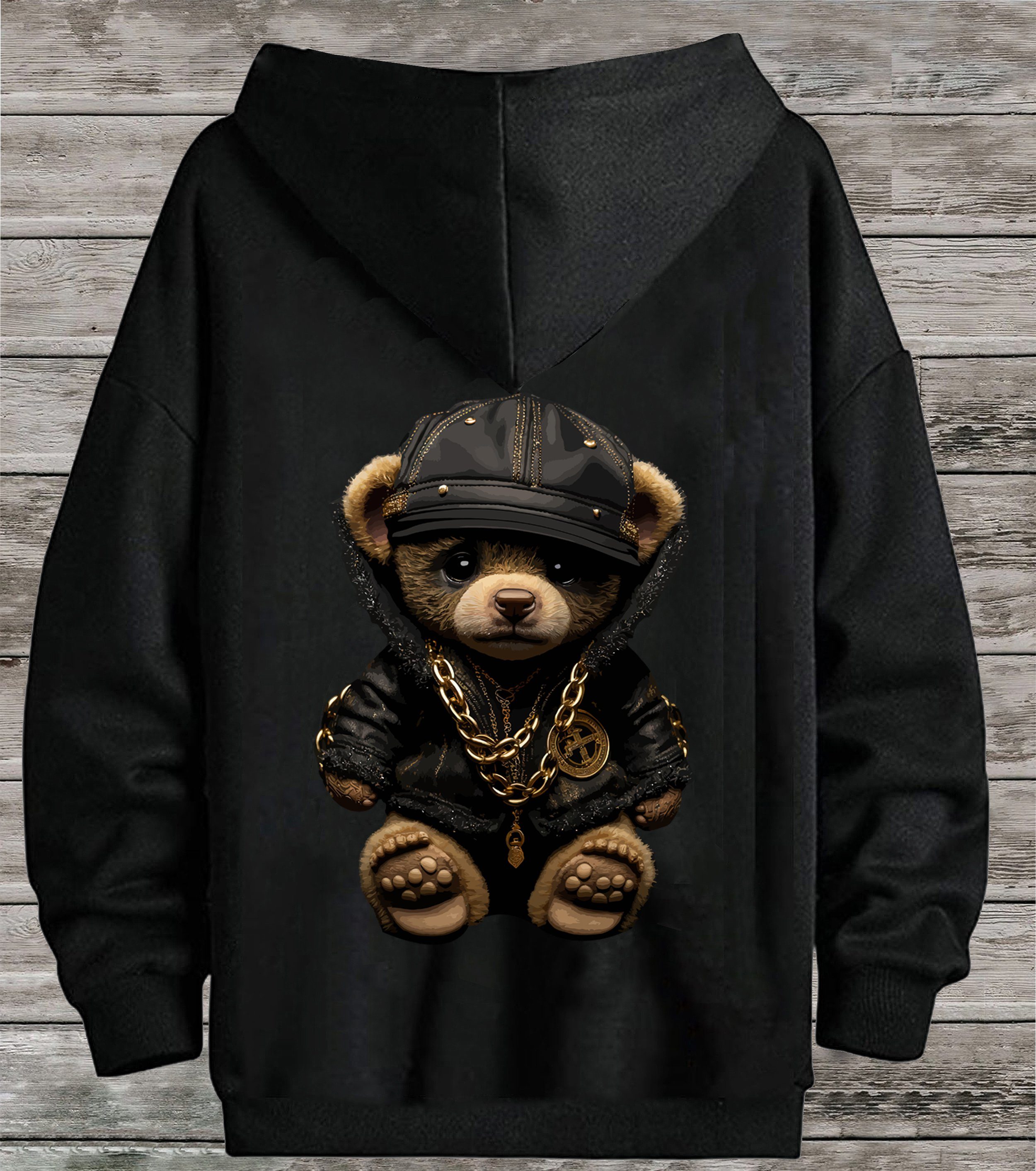 RMK Hoodie Herren Пуловеры Pulli Kapuzenpullover Sweatshirt Gangster Teddy Bär mit lizenziertem Print, mit Kapuze