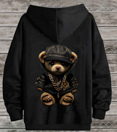 RMK Hoodie Herren Pullover Pulli Kapuzenpullover Sweatshirt Gangster Teddy Bär mit lizenziertem Print, mit Kapuze