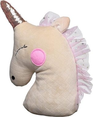 Heitmann DECO Bodentürstopper Türstopper Einhorn, aus Stoff mit Glitzer, beige/rosa