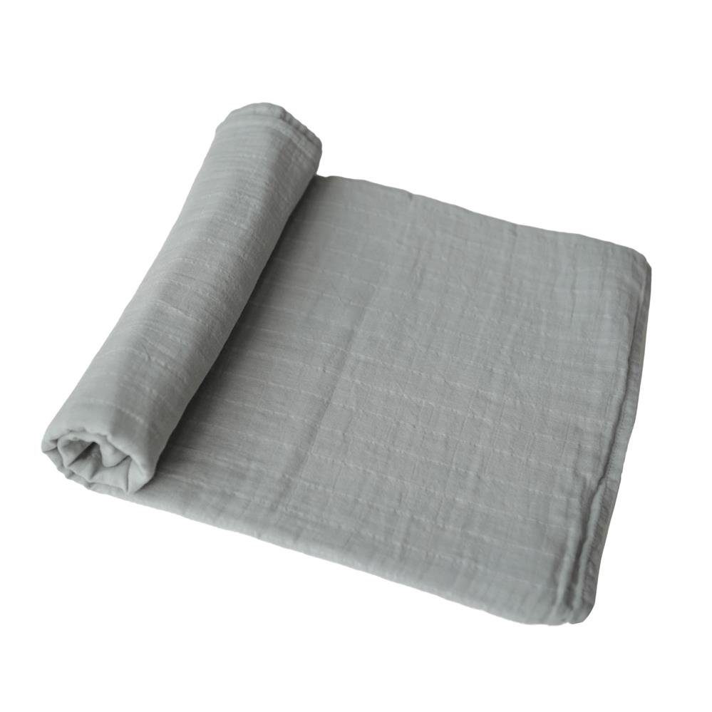 Babydecke Musselin Mullwindel Decke Belgian Grey, Mushie, aus Bio-Baumwolle, XXL Spucktuch, Wickeldecke, Pucktuch, Kuscheldecke, Mehrzweckdecke, Universaltuch, ideal fürs Baby, Grau