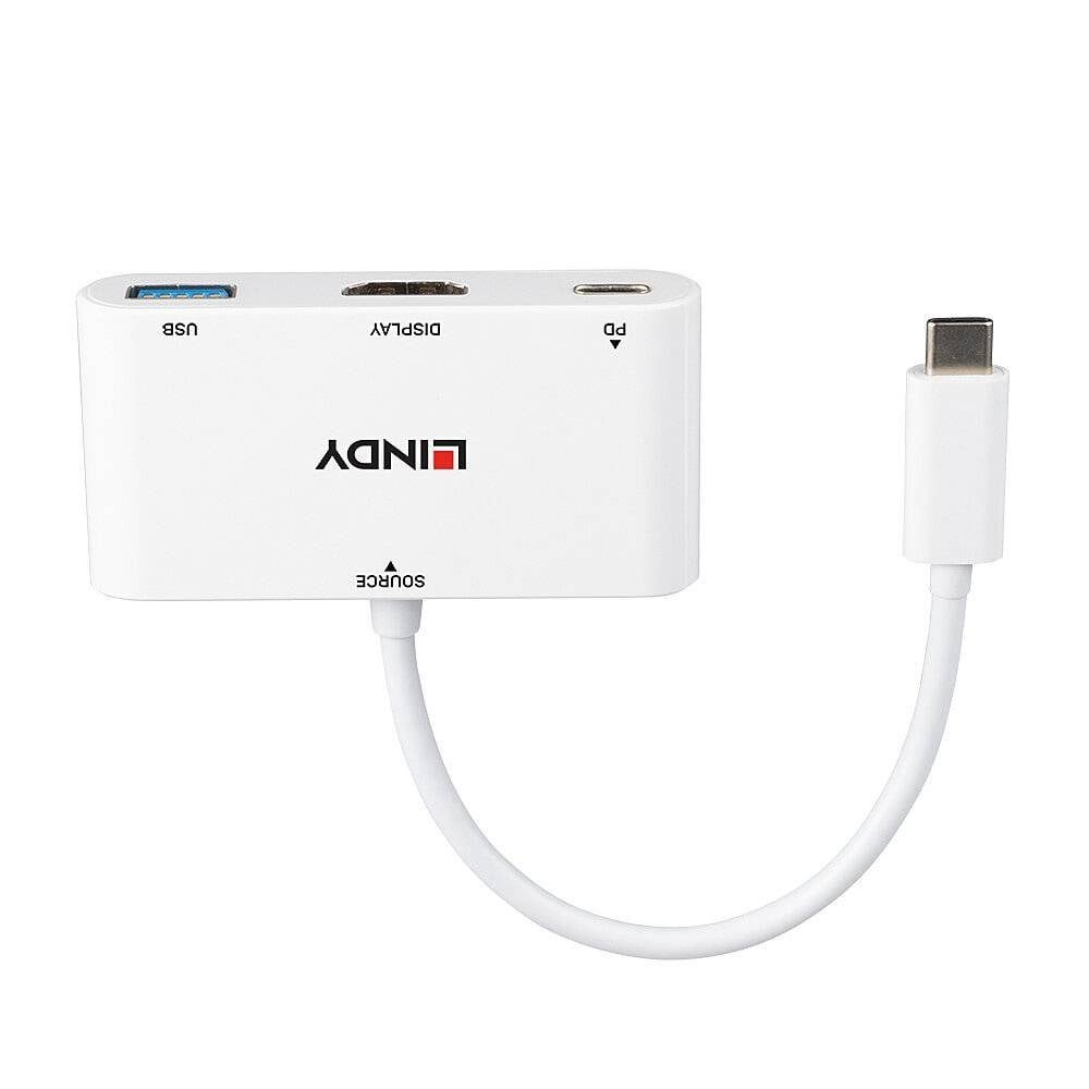 Lindy Videokabel-Adapter 0.18 m HDMI + USB Type-A USB Typ-C 43340 USB-Adapter