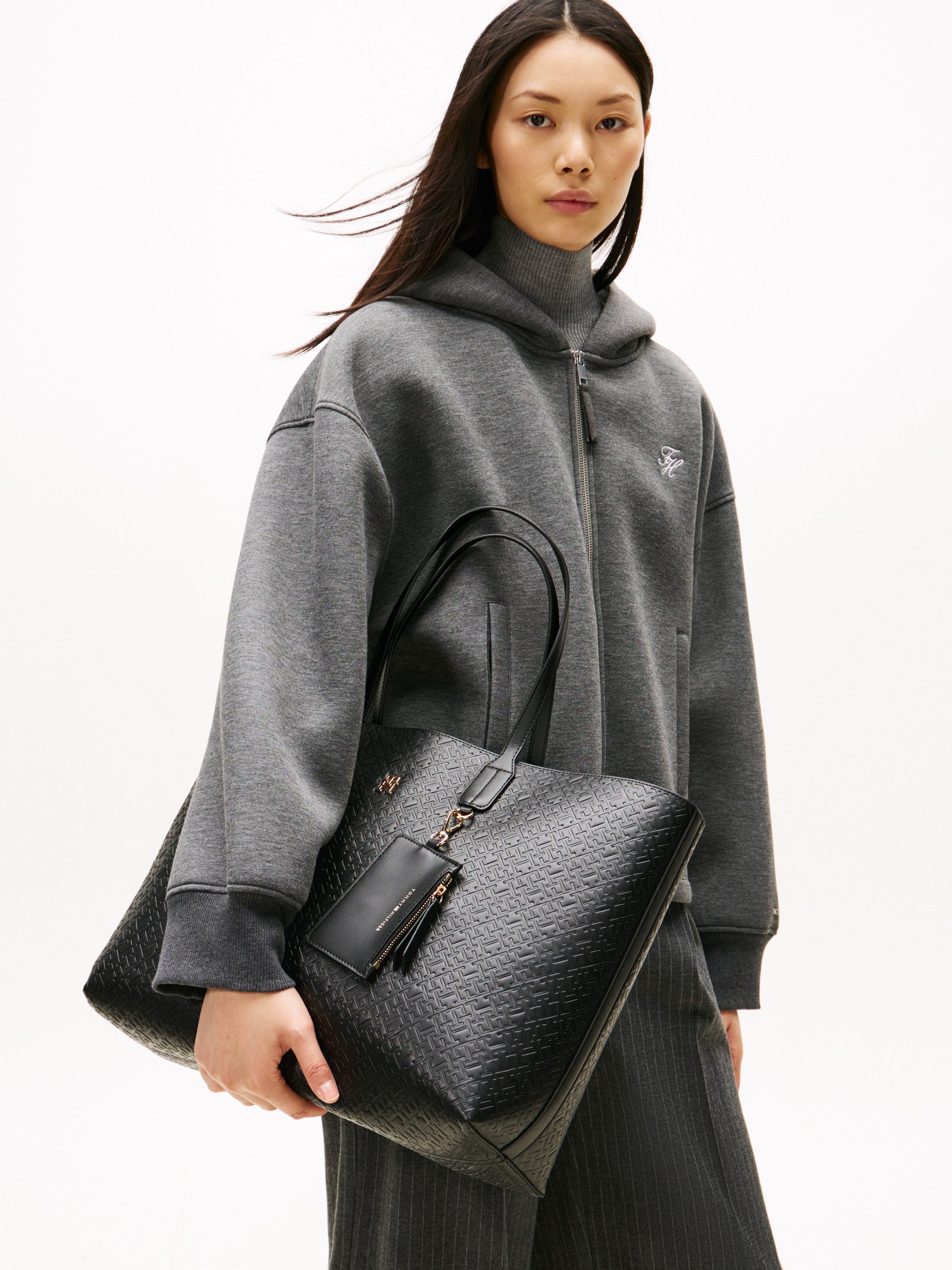 Tommy Hilfiger Tragetasche TH ICON TOTE MONO (2-tlg., Außentasche mit Reißv günstig online kaufen