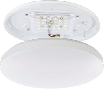 EGLO Deckenleuchte FRANIA-S, LED fest integriert, Neutralweiß, Deckenleuchte, Kristall-Effekt, Wandlampe, Badezimmer, IP44, Ø 31 cm