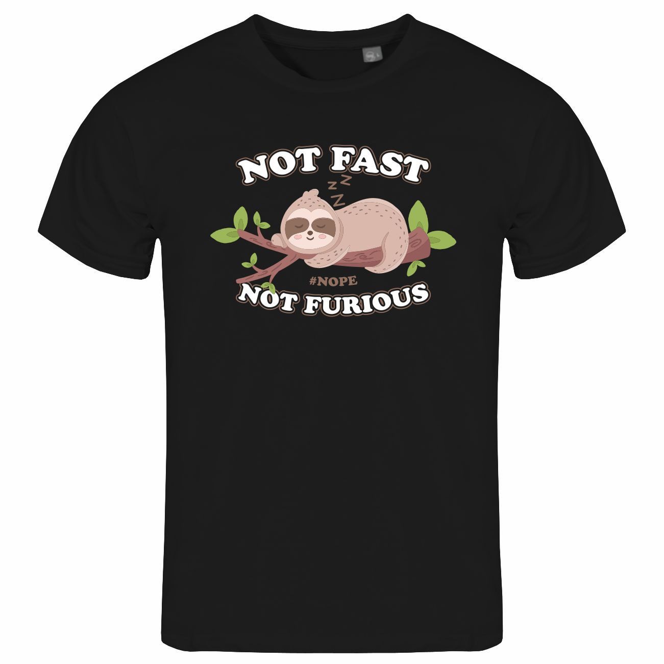 Print-Shirt Herren T-Shirt Faultier Not Fast Not Furious