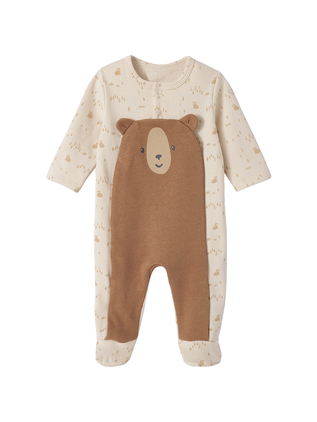 Schlafanzug Baby Strampler mit großer Windelöffnung