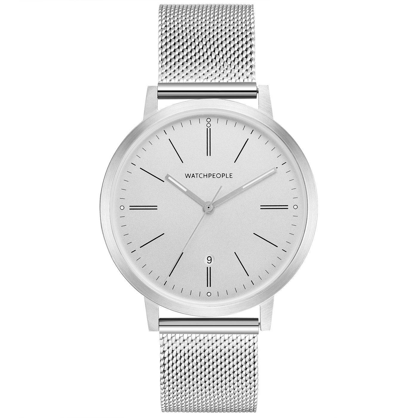 Watchpeople Quarzuhr Hidden WP 041-02, flach, versenkte Krone, easy release Band