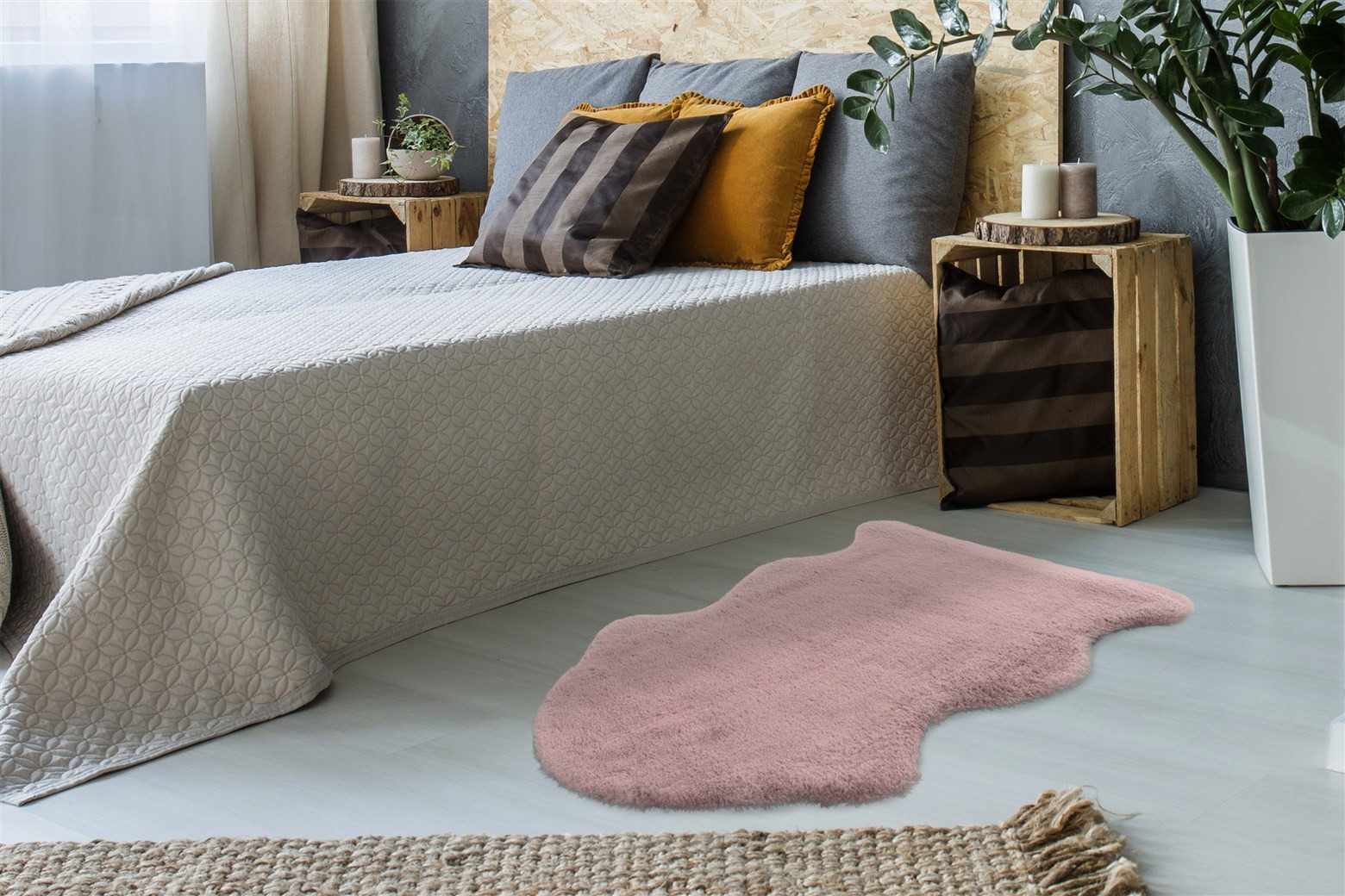 Kayoom Hochflor-Teppich Cosy Sheepskin 525, tierfellförmig, Höhe: 25 mm, Fell Kannichen Haptik, weich kuschelig