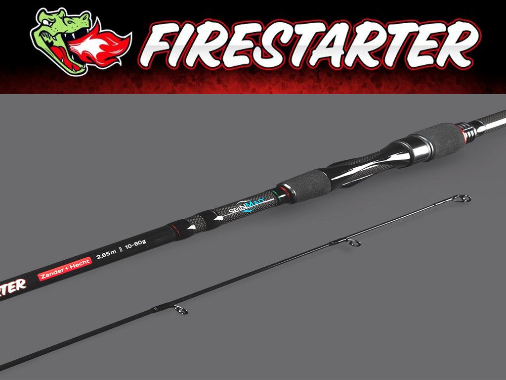 Lieblingsköder Spinnrute FIRESTARTER - RUTE - Zander/Hecht 2,65 m, (2-tlg., Lieblingsköder Rutenschutz), starkes Rückgrat - hochwertige SiC-Ringeinlagen