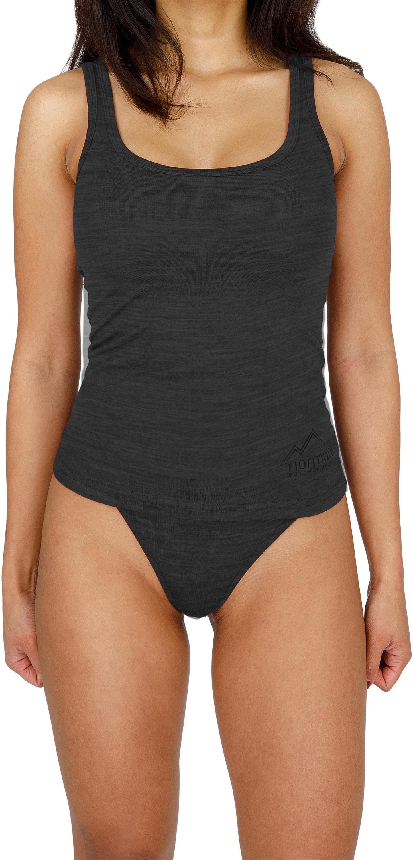 normani Unterhemd Damen Merino Tanktop Quilpie Merino Top ärmelloses Shirt Unterwäsche aus 100% Bio-Merinowolle