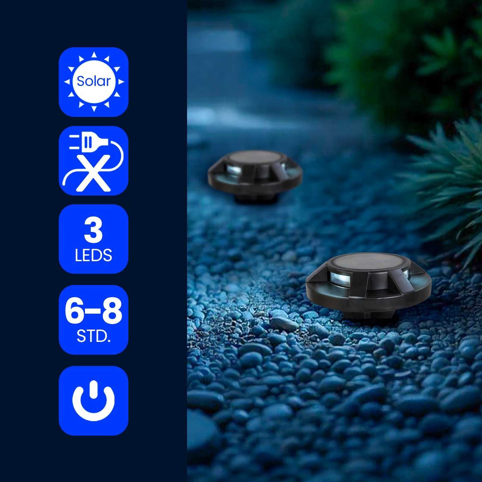Grundig Bodenleuchte Gartenstrahler Spotlight (1-St), Solarbetrieben, wiederaufladbar