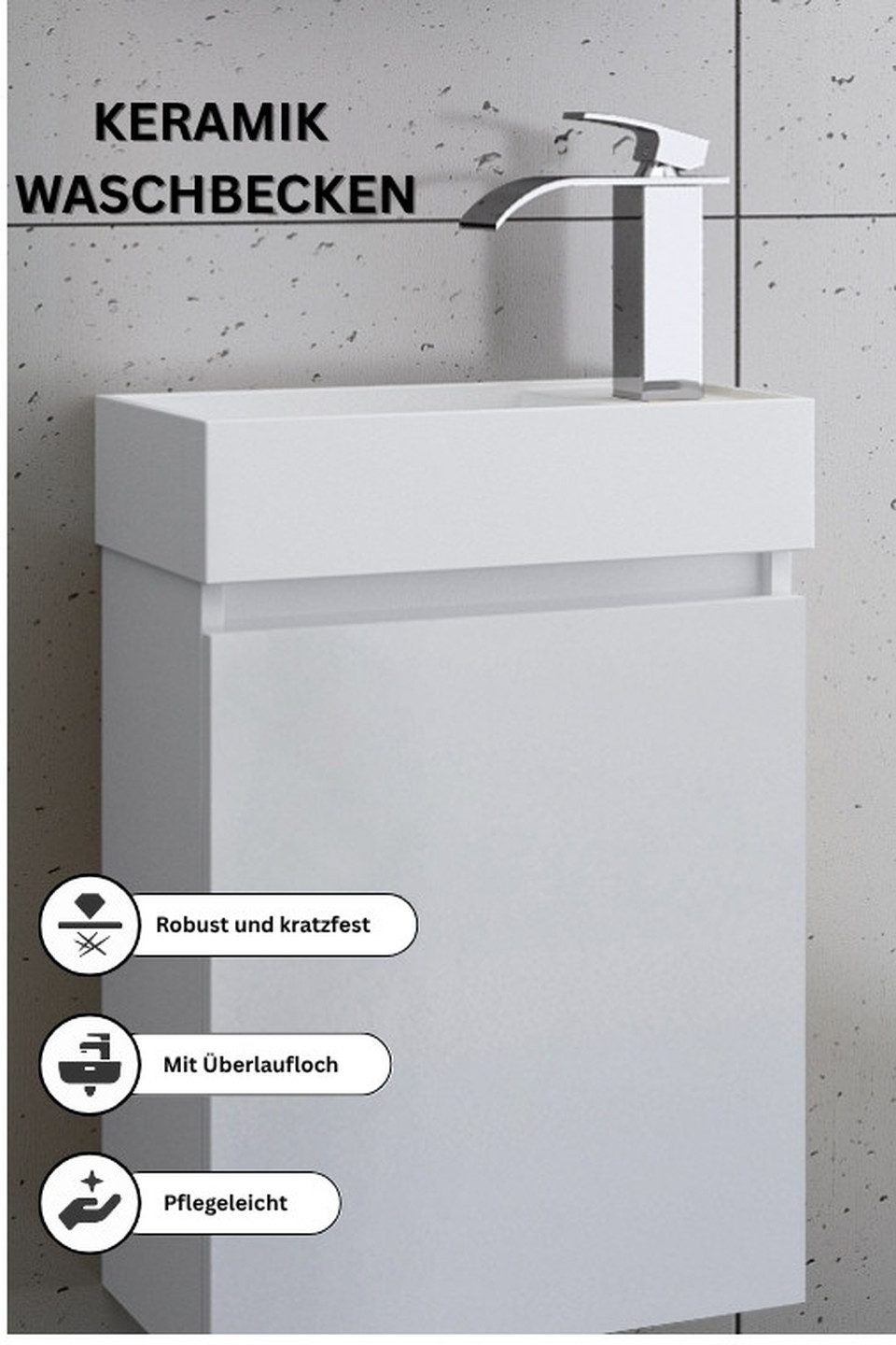 Faizee Home Badmöbel-Set Bademöbel 40 cm Badeschrank Waschtisch Unterschran günstig online kaufen