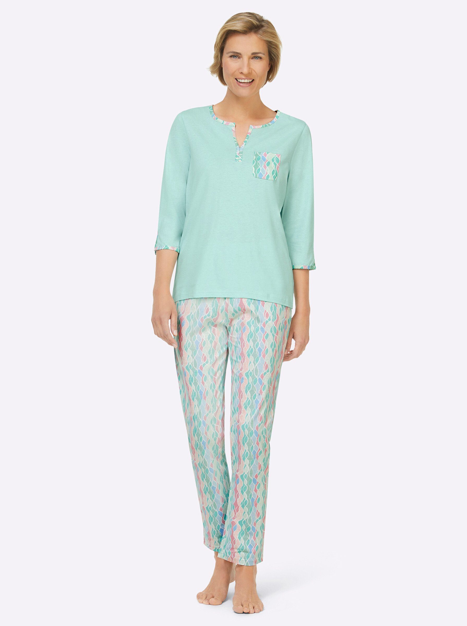 Witt Schlafanzug Schlafanzug 3/4-Arm