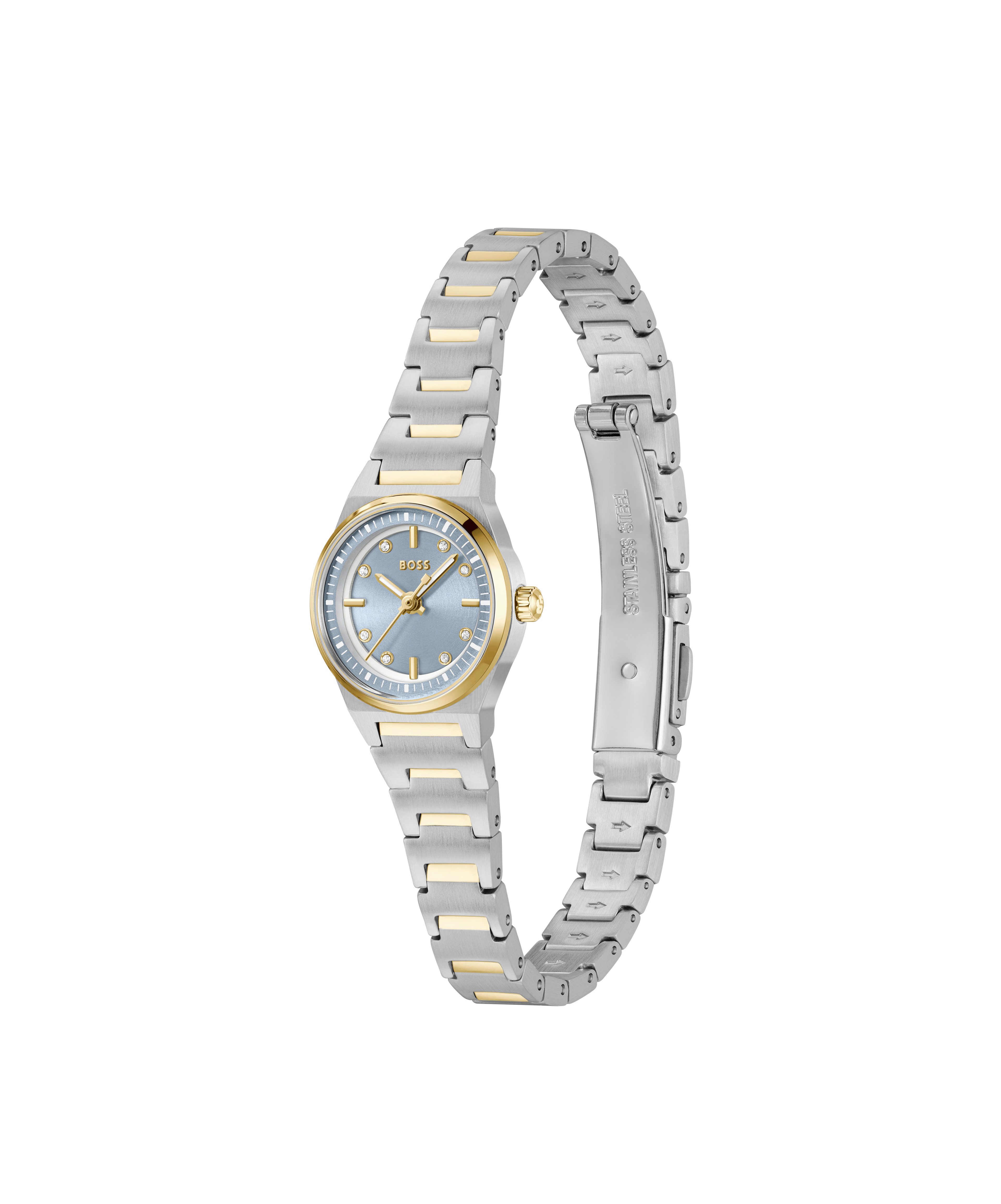 BOSS Quarzuhr CANDOR 1502862, Armbanduhr, Damenuhr, Edelstahlarmband, analog, Glaskristalle