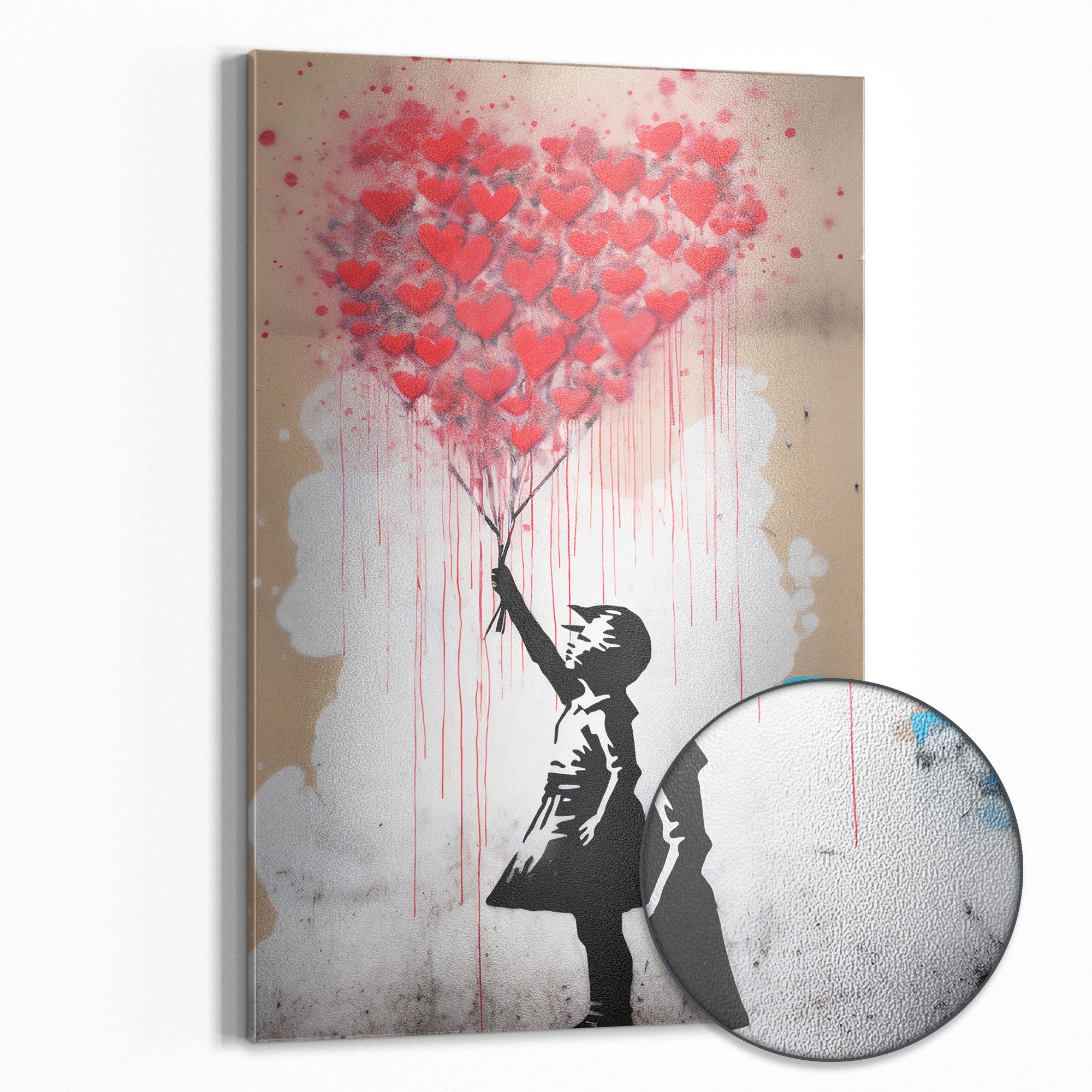 DEQOART Magnettafel 'Herzensflug der Träume', Metall Whiteboard für alle Magnete, Magnetboard magnetisch