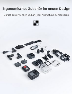 WOLFANG GA200 Action Cam (FULL HD, WLAN (Wi-Fi), 4K 24MP, Dual-Bildschirm, Touch-Screen, 40Mwasserdicht, Externes Ladegerat)