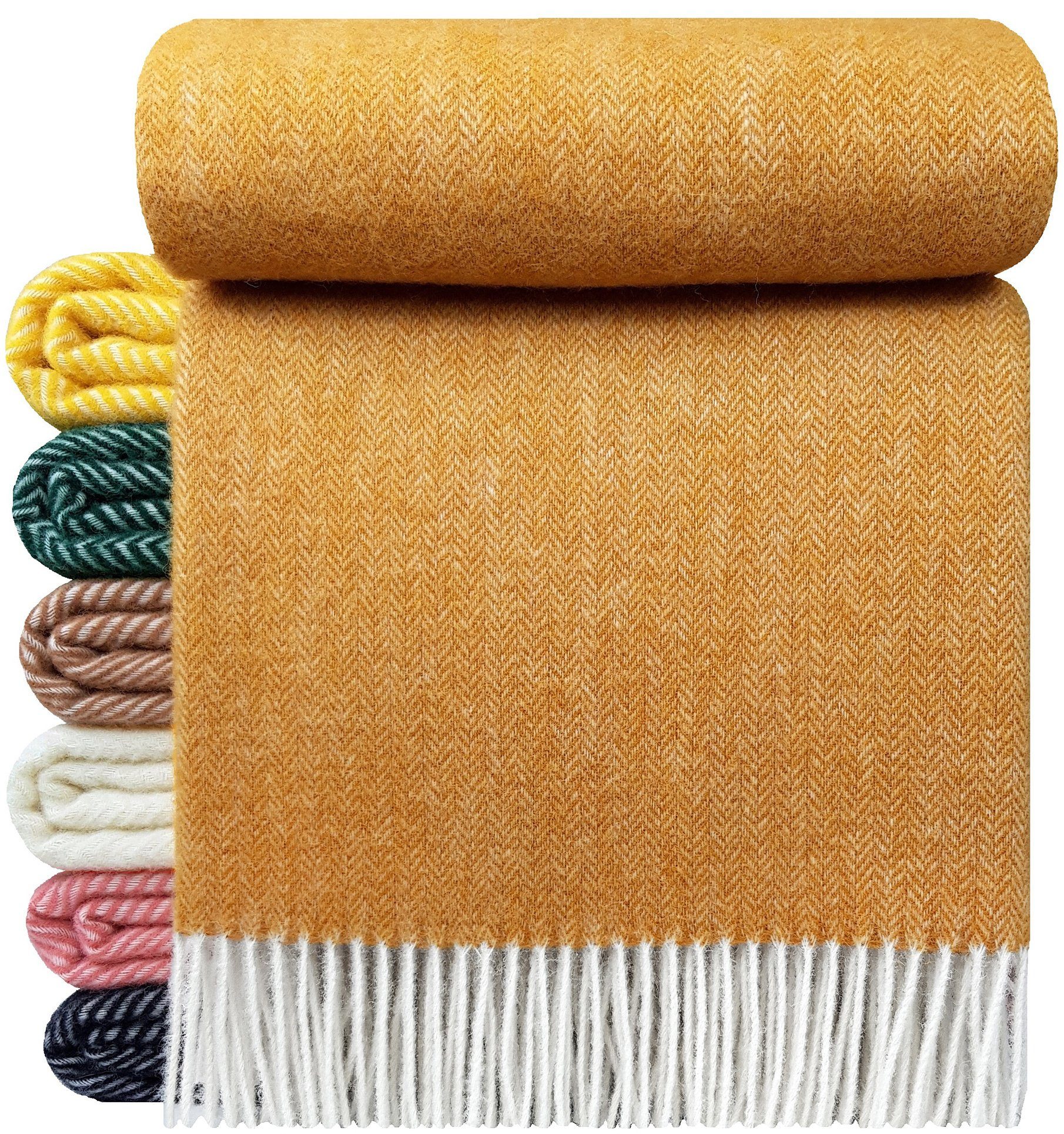 Wolldecke "TIROL A" 100 % Wolle, 140 x 200 cm in versch. Farben, STTS