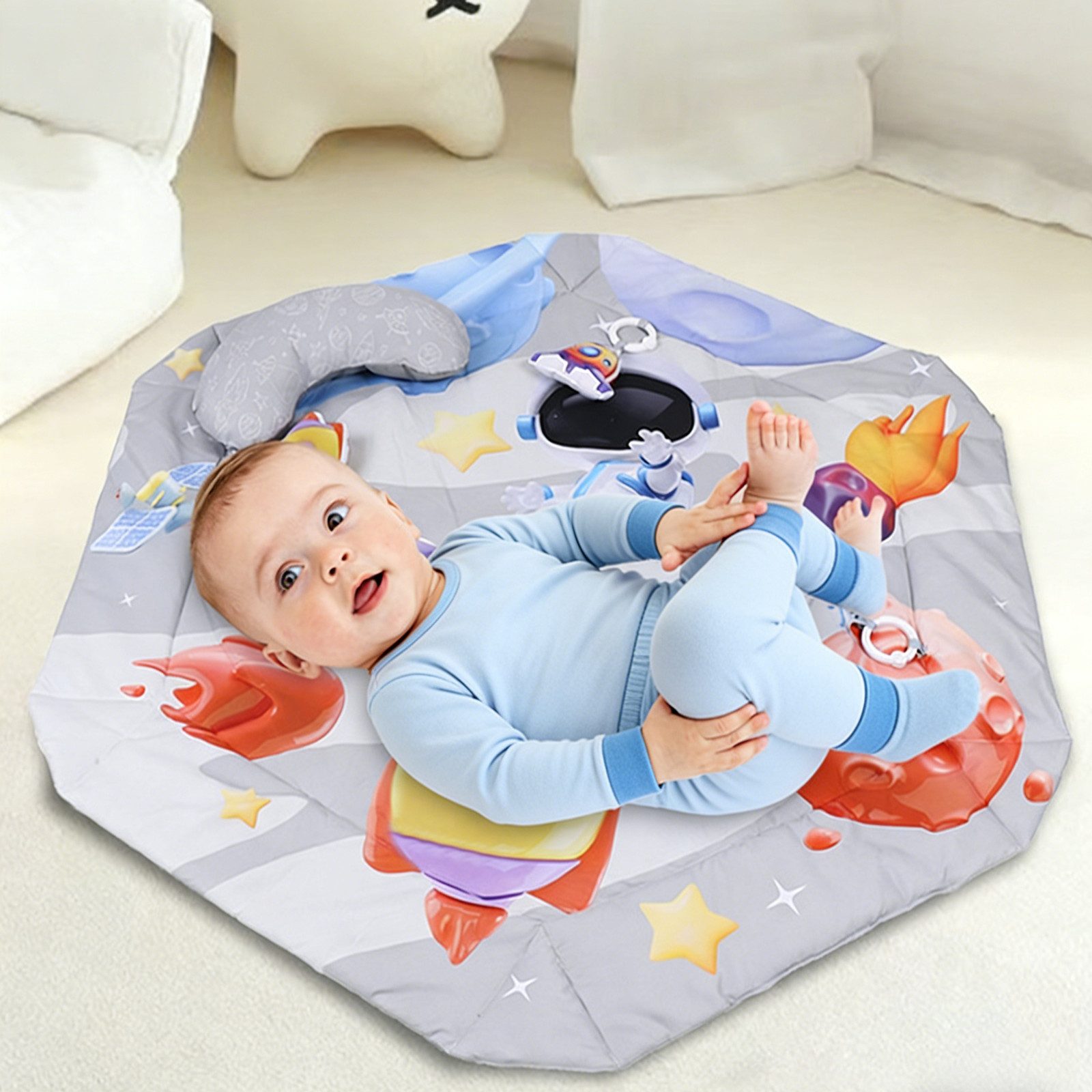 Insma Spielbogen Baby Gym Farbspiel Spielmatte Zaun, faltbarer Baby Krabbeldecke Spielecke mit Lernspielzeug